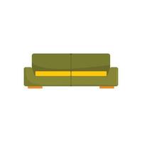 grön modern soffa ikon, platt stil vektor