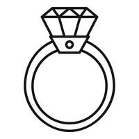 goldenes Diamantring-Symbol, Umrissstil vektor