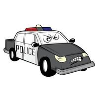 polis bil tecknad serie illustration vektor