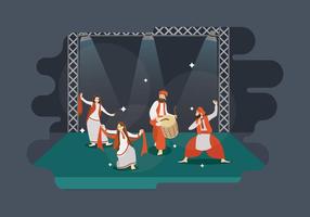 Free Man And Women Performance Bhangra Tanz in Stufe Illustration vektor