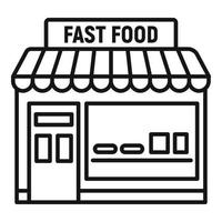 snabb mat affär ikon, översikt stil vektor