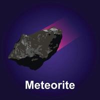 Meteoriten-Symbol, isometrischer Stil vektor