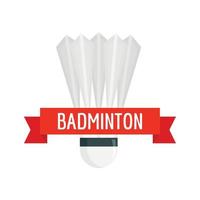 Badminton-Sport-Logo, flacher Stil vektor