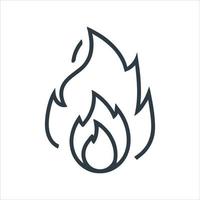 Piktogramm des Feueremblems, Linienvektorsymbol Flammen. vektor