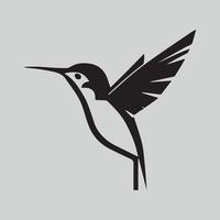 Sauberes, modernes Kolibri-Logo. einfaches minimales Tiervektorsymbol. vektor