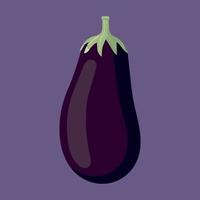 flache Auberginenvektorkunstillustration. frische gesunde Aubergine. vektor