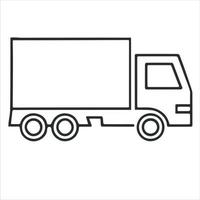 piktogramm des lkw, minimale liniensymboltransportillustration. vektor