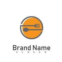 äta mat restaurang logotyp design symbol vektor