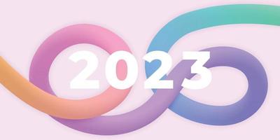 färgrik 2023 Lycklig ny år design vektor