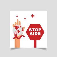 AIDS dag social media posta design mall vektor
