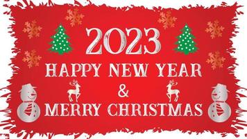 2023 Lycklig ny år. fira glad jul fest 2023. xmas affisch, webb baner, vektor