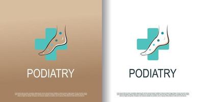 podiatry logotyp ikon med kreativ begrepp design premie vektor