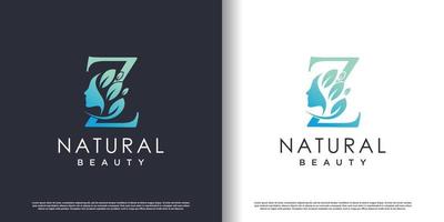 natur skönhet logotyp mall med brev z begrepp premie vektor