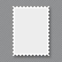 leere Briefmarke. saubere Briefmarkenvorlage. Briefmarkengrenze. Mockup-Briefmarke mit Schatten. Vektor-Illustration vektor