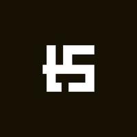 ts-Monogramm-Logo. ts minimalistische Initialen oder Ikone für ein Unternehmen oder Geschäft in einem geometrischen Stil. Schwarz-Weiß-Vektor-Illustration. vektor
