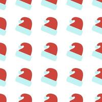 nahtloses Muster mit Weihnachtsmann-Weihnachtsmütze. Vektor-Illustration vektor