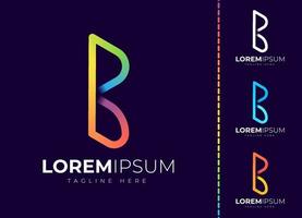 bokstaven b logotyp formgivningsmall. kreativ modern trendig b typografi och färgglad gradient vektor