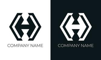 Anfangsbuchstabe h Logo-Vektor-Design-Vorlage. kreative, moderne, trendige h-typografie und schwarze farben. vektor