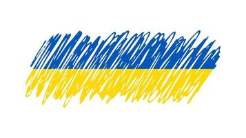 ukrainska nationell flagga i grunge stil. dragen förbi penna flagga av ukraina. vektor illustration