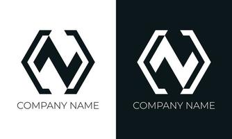 Anfangsbuchstabe n Logo-Vektor-Design-Vorlage. kreative, moderne, trendige typografie und schwarze farben. vektor