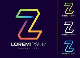 brev z logotyp färgrik lutning design mall vektor