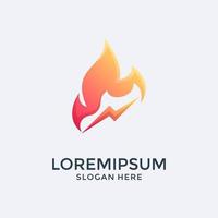 Donner- und Feuer-Logo-Design vektor