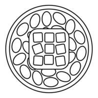 Reis-Sushi-Symbol, Umrissstil vektor