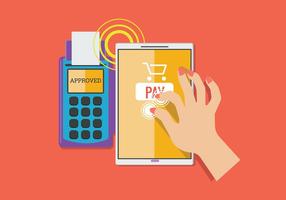 Kunden Bezahlen einen Händler mit mobiler NFC-Technologie