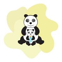 Panda-Mutter und Baby. Mama und ich. vektorillustration für muttertag oder vatertag. Die Illustrationen können verwendet werden, um ein Kinderzimmer, Partyeinladungen zu dekorieren. vektor