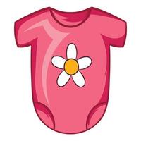 rosa bebis kroppsdräkt ikon, tecknad serie stil vektor
