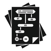 Papier-Workflow-Symbol, einfacher Stil vektor