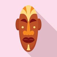 afrikansk mask ikon, platt stil vektor