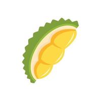 färsk Durian bit ikon, platt stil vektor