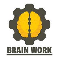 Logo der Logik-Gehirnarbeit, flacher Stil vektor