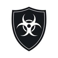 Schild mit einem Biohazard-Schild-Symbol, einfacher Stil vektor