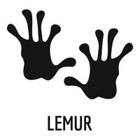 Lemur-Schritt-Symbol, einfacher Stil. vektor