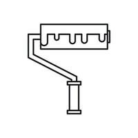 Farbroller mit Farbsymbol, Umrissstil vektor