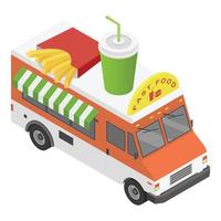 Fast-Food-Truck-Symbol, isometrischer Stil vektor