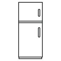 kylskåp ikon, översikt stil vektor