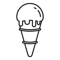 Fruchtschokoladen-Eis am Stiel-Symbol, Umrissstil vektor