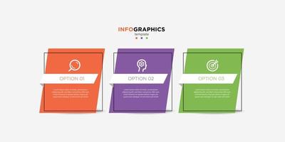 Business-Infografiken-Timeline-Designvorlage mit 3-Schritt- und Optionsinformationen. Premium-Vektor mit bearbeitbarem Zeichen oder Symbol. eps10-Vektor vektor