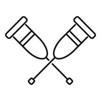 Symbol für medizinische Krücken, Umrissstil vektor