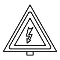 Elektrisches Dreieck-Symbol, Umrissstil vektor