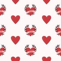 Vektormuster mit Herzen. Muster für den Valentinstag. Herzmuster mit Zweigen. vektor