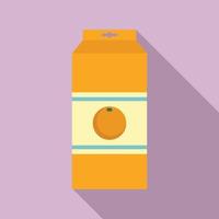 Markt-Orangensaft-Paket-Symbol, flacher Stil vektor
