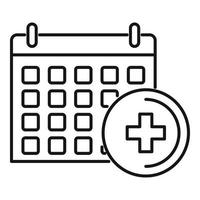 medicinsk kalender ikon, översikt stil vektor