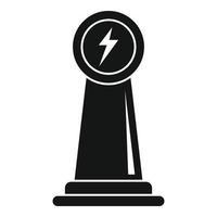 elektrisk tankning pelare ikon, enkel stil vektor