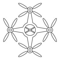 Quadrocopter-Symbol, Umrissstil vektor