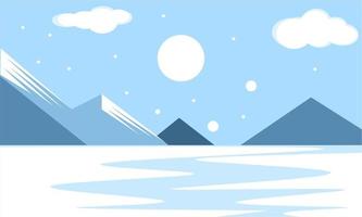 vinter- illustration design, vinter- landskap med elegans begrepp vektor