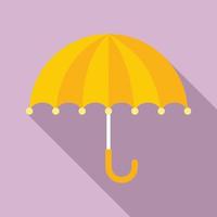 Sol skydd paraply ikon, platt stil vektor